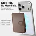for MagSafe Wallet, Magnetic Phone Wallet RFID Blocking, Slim 5-8 Card Holder with Cash Slot & Clear ID Window, Minimalist Mag Safe Wallets for iPhone 17/16/15/14/13/12 Series, Mocha Brown