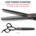 Professional Dog Grooming Scissors Kit Black 6 in 1, Dog Shears for Grooming 6CR Premium Stainless Steel Grooming Scissors Kit for Dogs Cat Pet