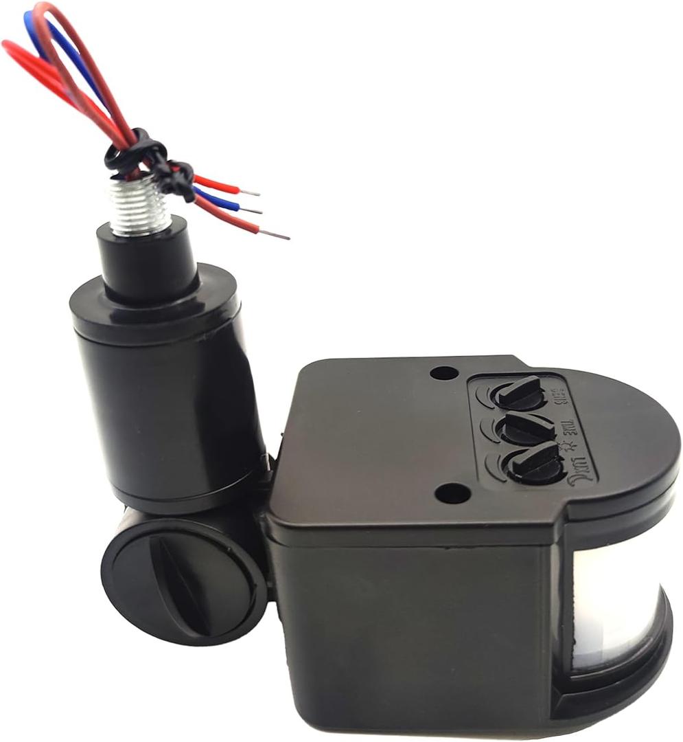 HANNAHONG PIR Motion Detector, Passive Infrared Smart Sensor Switch, AC110-220V, Waterproof Outdoor,Human Body Sensor for LED Light, Auto Dusk to Dawn Inductor Switch (Grey)