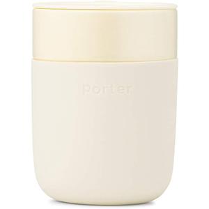 W&P Porter Ceramic Mug w/ Protective Silicone Sleeve, Cream 12 Ounces | On-the-Go | No Seal Tight | Reusable Cup for Coffee or Tea | Portable | Dishwasher Safe (WP-PMC-CM)