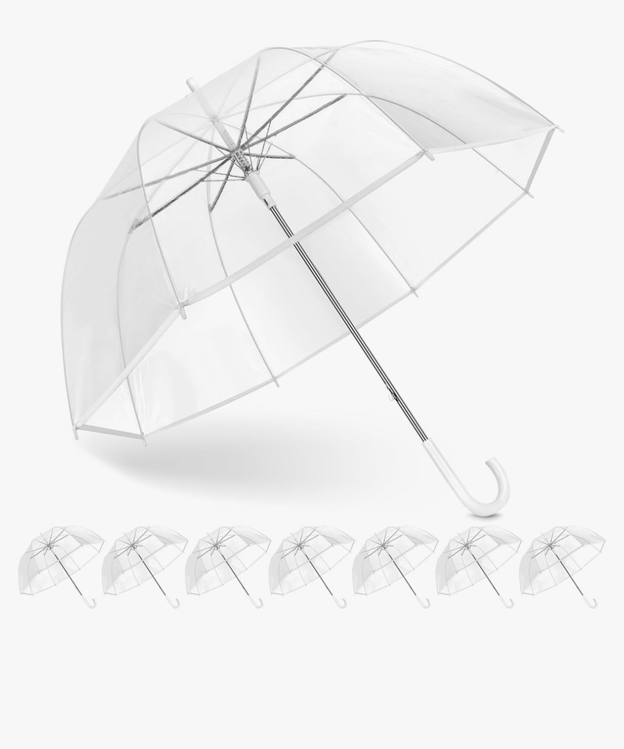 Clear Bubble Umbrella Wedding, High-Visibility Transparent Rain Umbrellas Bulk, Windproof Large Clear Umbrella, Firm and Durable, Dome Umbrellas for Wedding Bride Groom Photography Golf Outdoor