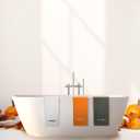 Peryiter 3 Pcs Farmhouse Bathroom Decor Hand Towels 14x29 Inch Cotton Bath Towels Rustic Embroidered for Boho Kitchen Decor Inspirational Christian Gift(Yellow Green White,Blessed Thankful Grateful)