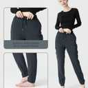Women's Fleece Cargo Joggers - Multi-Pockets, Elastic Drawstring Waist, Warm Winter Daily Wear (XL)
