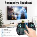 Mini Keyboard with Touchpad, Supporting 2.4G + Bluetooth Dual Modes, Seven-Color Backlighting, Rechargeable, Compatible with Android TV Boxes, Macs, PC, Nvidia Shield, Windows/iOS/Android.
