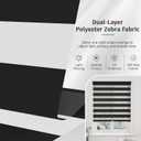 MYshade Cordless Zebra Blinds for Windows with Free-Stop(Black,24" W x 72" H) Dual Layer Shades for Day & Night Privacy and Light Filtering, Perfect for Home & Bedroom, Easy to Install