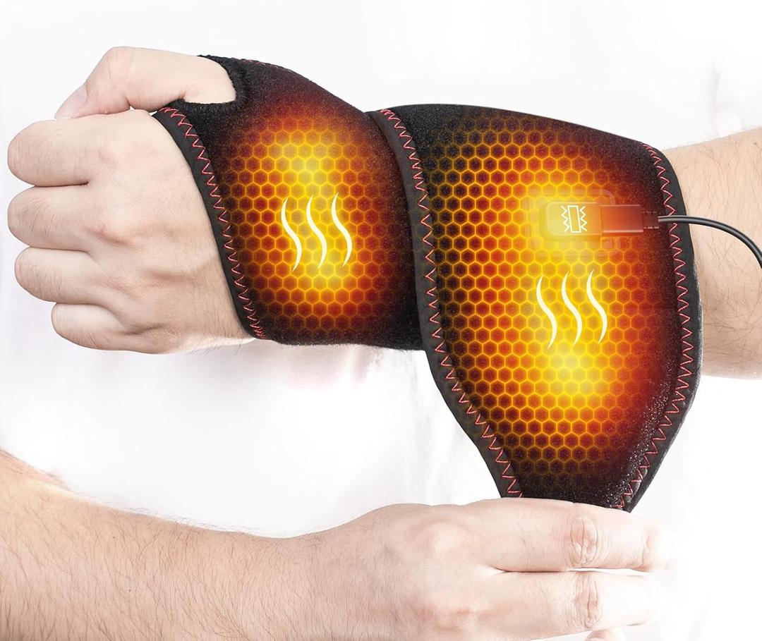 Yabuu Wrist Hand Heating Pad with Massage for Carpal Tunnel Relief,Hand Arthritis,Wrist Pain Relief,Wrist Heat Pad for Achilles Tendonitis,3 Heat Settings hot Therapy Christmas Gifts for Mom Dad