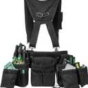 Tool Belt with Suspenders - Heavy Duty Tool Vest with Multiple Tool Pouches and Waist Support, Ideal Tool Organizer for Carpenters, Electricians, and Gardening