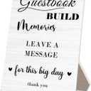Guestbook Sign, Wedding Guestbook Wooden Sign Stand 5x7inch, Message Guest Book Wedding Sign Stand, Wedding Signs for Reception, Wedding Table Decorations, Wedding Table Sign