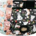 Dog Diapers Female(3 Pack) - No Leak Reusable Diapers for Doggy Female in Period - Highly Absorbent Dog Heat Panties with Adjustable Snaps Cute Dogs XL (X-Large(17.5"-27"Waist))