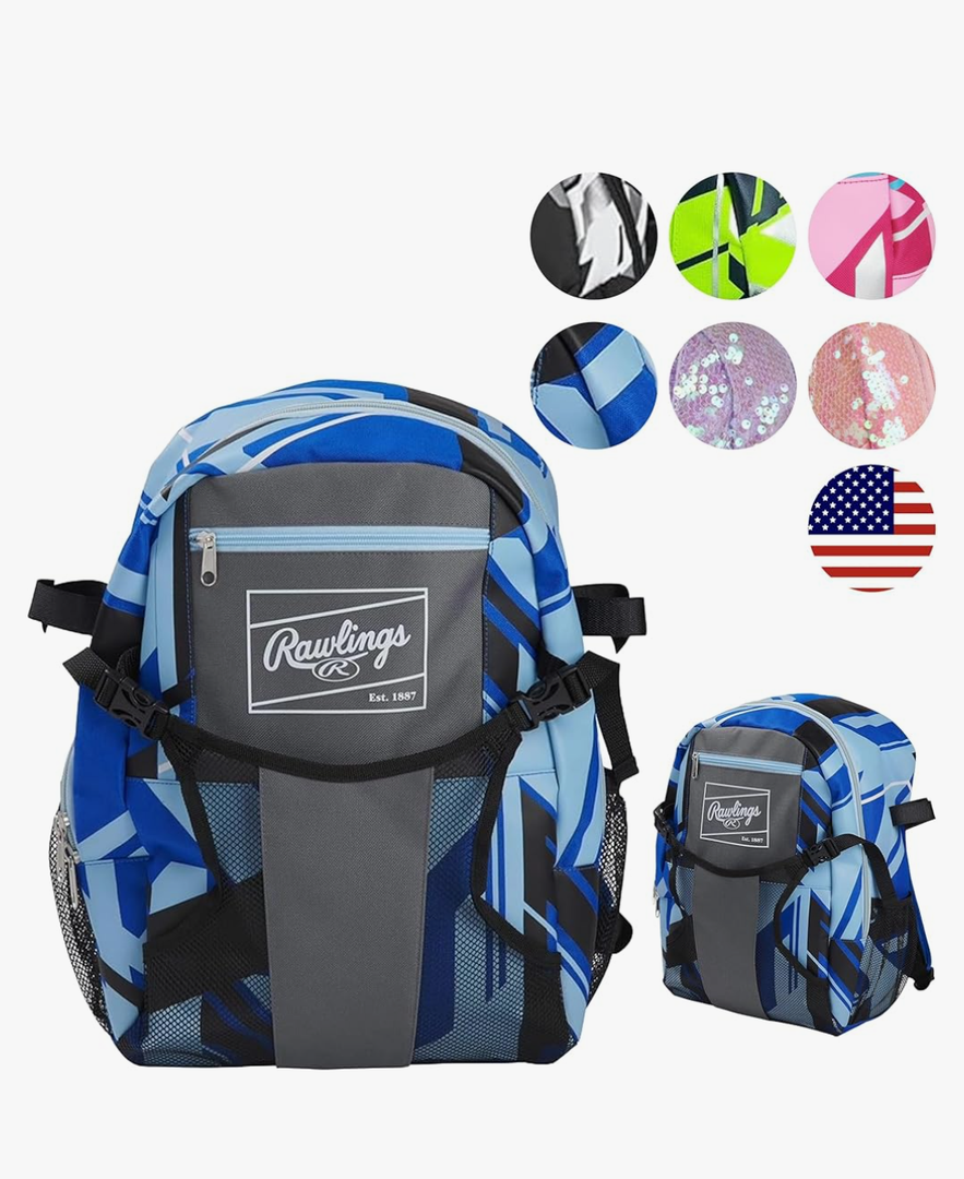 Rawlings | REMIX T-Ball & Youth Backpack Equipment Bag | Baseball/Softball | Multiple Colors