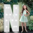 Marquee Letters 4 Feet Tall, Large Light Up Letters N, Light Up Letters 4 Feet Tall for Marry Me Wedding Event Bridal Shower Baby Shower Graduation Anniversary Party Decor