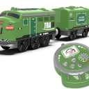 Train Toy Remote Control Locomotive, Motorized Train Set for Wooden Track, Electric Trains with Sound & Lighting Effects Compatible with Thomas, Brio, Chuggington