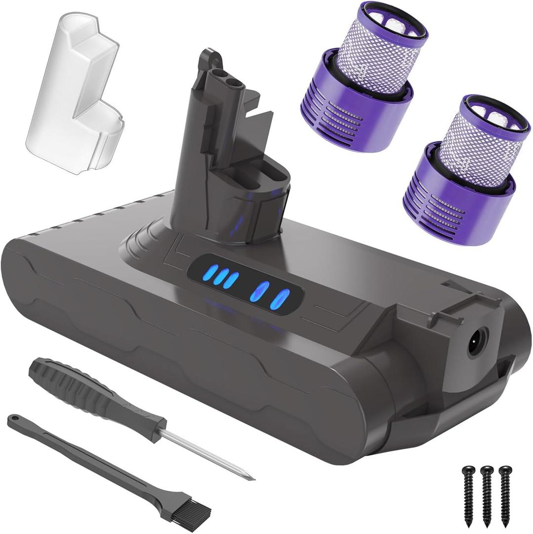 V10 Battery Replacement, Extended Run 100mins Bateria Compatible with SV12 V10 Animal/Absolute/Fluffy/Motorhead/Allergy/Total Clean Cordless Stick Vacuum Cleaner (Not Fit for V12/SV10)
