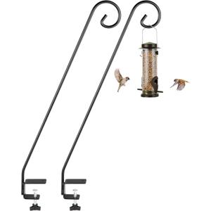 MIXXIDEA 2 Packs Heavy Duty Deck Rail Pole Deck Hook, Extensible and Adjustable Deck Hook for Hanging Bird Feeder, Plants, Suet Baskets,Wind Chimes,Lanterns