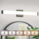 Bathroom Vanity Light Brushed Nickel Square LED 24 inch 14W 4000K Natural White Light Wall Bar Lighting Fixtures Over Mirror (Matte Black, 24 inch 5CCTDimmable)