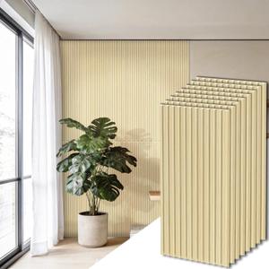 RITOLLO 8-Pack PVC Slat Wall Panels for Interior Wall Decor, 24 x 48in 3D Fluted Panels, 2x4 FT Cuttable Drop Ceiling Tiles for Bathroom, Studio and TV Background, Water-Proof & Renter-Friendly(Oak)