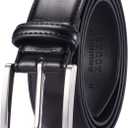 XOUXOU Men's Casual Leather Jeans Belts Classic Work Business Dress Belt with Prong Buckle for Men (Black)