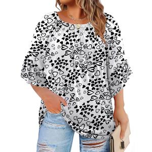 WIHOLL Plus Size Clothes for Women 3/4 Length Sleeve Womens Tops Beach Vacation Clothes Fall Fashion Must Haves Boho Tops Round Neck Tshirts Shirts Womens Clothing XL (White, XL)