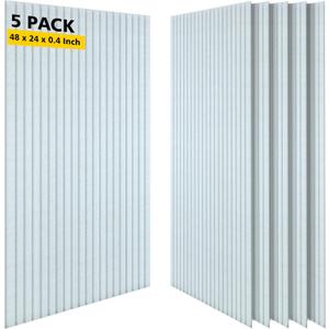 Acoustic Panels,5 Pack Sound Panels Noise Reducing for Walls,48"x24"x0.4" Soundproof Wall Panels,High-Density Acoustic Wall Panels,Decorative Wall Sound Absorbing Panel,White