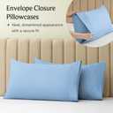 LuxClub 4 PC Queen Sheet Set, Breathable Luxury Bed Sheets, Deep Pockets 18" Wrinkle Free Cooling Sheets Machine Washable Hotel Bedding Silky Soft - Sky Queen