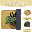 Hydrangea Hello Flower Welcome Door Mat, Non-Slip Front Doormat for Indoor, Low Profile Entrance Rug 30x17 Inch, Summer Home Gift