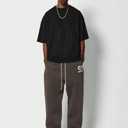 ZAFUL Men's Baggy Casual Pants Letter Graphic Sweapants Drawstring Lounge Straight Leg Track Pants with Pockets(1-Brown, XL) (Brown, XL)