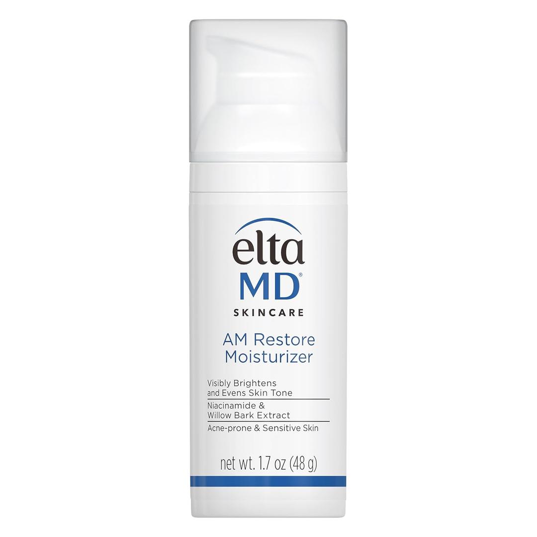 EltaMD AM Restore Daily Lightweight Facial Moisturizer | Smoothes, Hydrates, Brightens, and Tones, Made with Hyaluronic Acid and Niacinamide, For Acne-Prone and Sensitive Skin EXP:2028/05