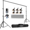 EMART Heavy Duty Backdrop Stand 10 x 12ft Photo Video Studio Adjustable Photography Background Support System Kit with Carry Bag