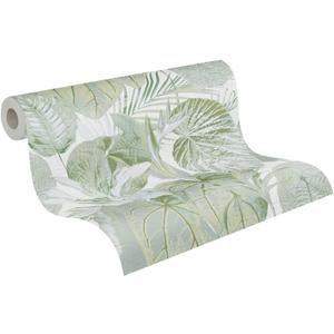 Livingwalls Wallpaper Jungle Design - Green, Gray - Tropical Wallpaper 395.99in x 20.87in Made in Germany - 393554