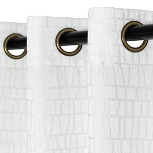 White Geometric Curtains 102 Inches Long for Living Room 2 Panels Light Filtering Sheer Window Design Plaid Patterned Neutral Privacy Curtains That Let Light In Dining Room Bedroom Patio Sliding Door