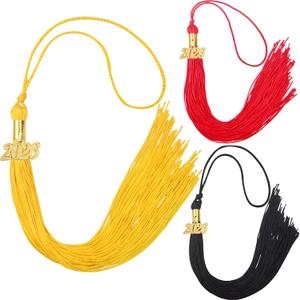 3 x 3 Set 2026 Tassel Graduation Grad Cap Tassels for 2026 Graduates Graduation Hats Ceremonies Parties Celebrations Souvenir,Black/Red/Gold