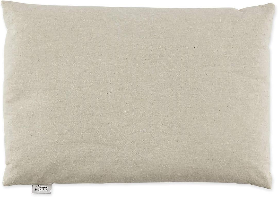 Bucky 100% Buckwheat Filled Pillow Collection, Standard, 23x16", Natural Twill, 1 Count