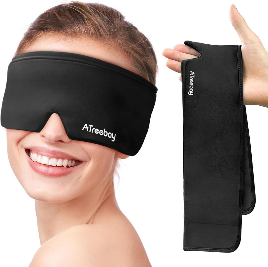 Cooling Eye Mask, Cold Eye Mask for Puffiness, Reusable Ice Eye Masks for Dark Circles And Puffy Eyes, Relieve Your Migraines and Headaches with Gel Eye Masks Therapy, Long-Lasting Comfort, Black