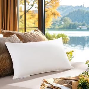 Canadian White Goose Down Pillow Standard Size,900+ Fill Power Soft Side Sleeper Pillow for Sleeping Neck Pain Relief,100% Cotton Shell 600 Thread Count Bed White Hotel Quality Fluffy Pillows