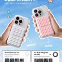2Pack Magnetic Suction Phone Mount for MagSafe Case, Sticky Phone Grip Holder for iPhone, Removable Hands-Free Selfie/Video for TikTok Influencers, Women Girl Teen Gift, Light Pink & Classic White