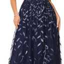Pinup Fashion Plus Size Formal Dresses - Evening Gowns Sequin Embroidery V-Neck Prom Long Dress with Slit