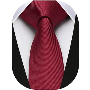 HISDERN Ties for Men Solid Color 2.17'' Skinny Tie Formal Business Neckties Silk Classic Woven Satin Wedding Necktie
