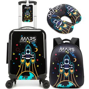 Kids Caary on Luggage Sets for Boys with Wheels Hardshell Suitcases with Hard Shell Suitcase Set for Airplane, 28 inches
