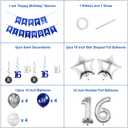 2 x Silver 16th Birthday Decorations Kit for Teens, Includes 32 Inch Number 16 Foil Balloon, Swirl Decorations, Happy Birthday Banner, Star Foil & 12pcs Confetti Balloons for Sweet Sixteen Party