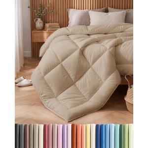 King Size, Cream Alternative Down Comforter - Warm, Lightweight & Breathable Hotel Quality Bedding Set for Men, Women, Kids and Teens - All Season Oversized Cooling Microfiber Duvet Insert Comforter