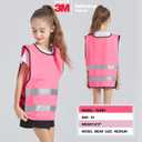 2 x SIFE Kids' Safety Vest for Young Explorers,6 Color Options,Compatible with 3M Technology (Pink, S)