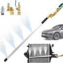 Sakerplus Cleaning Wand, 24'' Portable Radiator Cleaning Tool,High Pressure Radiator Flush and Cleaner Tool with 2 Quick Coupler, Fit for Cars Truck, RV