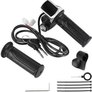 Full Twist Throttle for 60V EBike with LED Display Key Lock Electric Bike Throttle Grip for Electric Dirt Bike Scooter Bicycle Mountain Bike Motorcycle