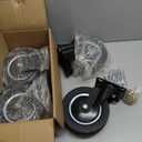 8 Inch Heavy Duty Caster Wheels Set of 4 (2 Swivel & 2 Fixed) 3200LBS Capacity Industrial Rubber Casters for Utility Cart, Workbench, Warehouse Equipment, Truck, Dolly Includes Mounting Hardware