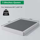 ALDRICH 7 Inch Heavy Duty Metal Box Spring Mattress Foundation 3000lbs Max Weight Capacity/Non-Slip/No Noise/Easy Assembly/Easy Clean Cover,Queen