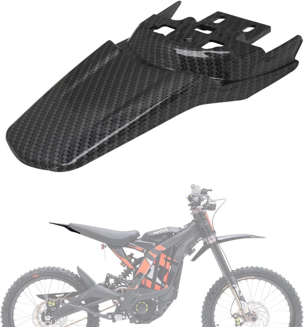 JFG RACING Sur Ron Rear Fender,Motorcycle Rear Fender Mudguard Plastic for Surron Sur Ron Light Bee X/S Segway X260 X160 Electric Dirt Bike EBike Imitation Carbon Fiber