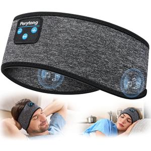 Perytong Sleep Headphones Bluetooth 5.4 Headband, Sports Wireless Earphones Sweat Resistant Earbuds Sleeping Headphone with Ultra-Thin HD Stereo Speaker for Workout Running Cool Gadgets Unique Gifts (HB DarkGrey)
