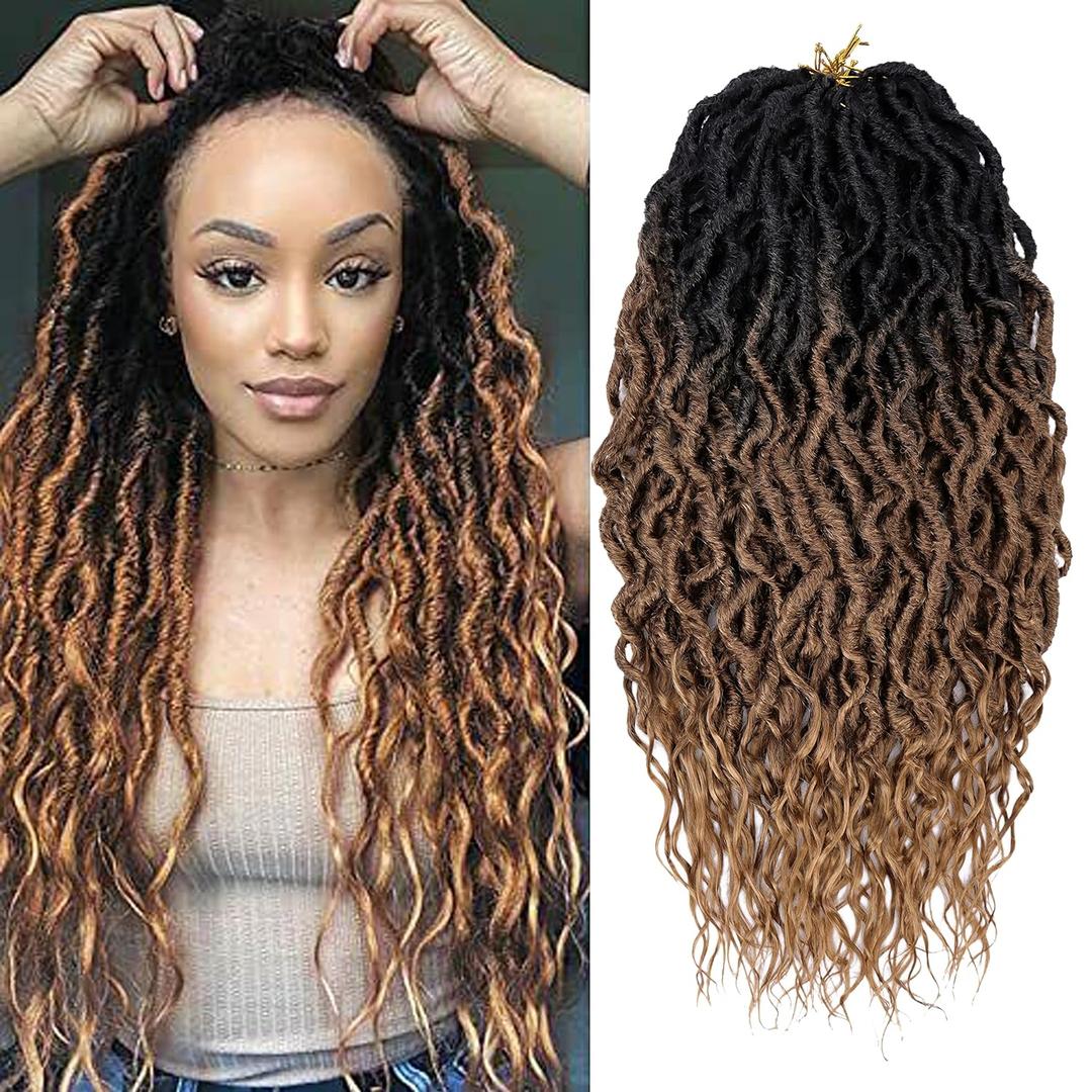 Queen Locs Crochet Braids 24 Inch Soft Locs with Curly Ends - Synthetic Braiding Hair Extensions (OT30#)