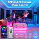 LED Strip Lights,RGB Music Sync Color Changing Led Lights with Smart App Control Remote & Remote Control for Room, Part, Essential, Sense of Atmosphere Decoration (100FT-2 Rolls of 50ft)