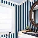 3 x Guvana 118"x17.7" Blue and White Striped Contact Paper Navy Blue Peel and Stick Wallpaper Modern Removable Wallpaper Self-Adhesive Wall Paper for Accent Wall Countertop Shelf Drawer Decor